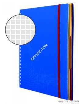 Kołonotatnik Notizio oprawa  tworzywo sztuczne kratka 90 kartek elastyczna gumka, strona indeksowa, kieszeń, A4 niebieski AVERY ZWECKFORM