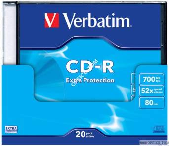 Płyta VERBATIM CD-R  slim jewel case  700MB  52x  Extraprotection