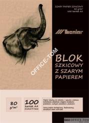 Szkicownik Szary papier A4 100ark 80g/m2 LENIAR