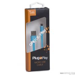 Kabel USB/MICRO USB 1M niebieski PLUG&PLAY