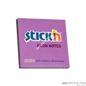 Notes Samoprzylepny 76mm x76mm Fioletowy Neonowy (12) 21210 Stick\'n
