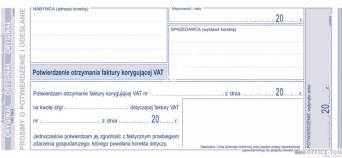 VAT potwierdzenie otrzymania faktury korygującej MICHALCZYK I PROKOP 1/3 A4 80 kartek