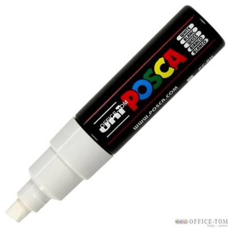 Marker z farbą plakatową Posca PC-8K, biały, Uni