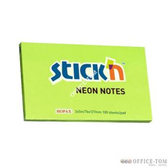 Notes Samoprzylepny 127X76mm Zielony Neon 21171 Stick\'n