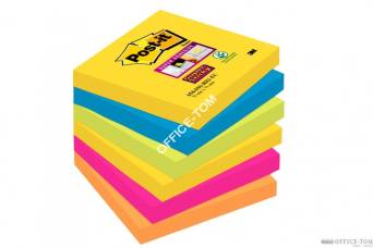 Bloczki samoprzylepne Post-it® Super Sticky, paleta Rio de Janeiro, 76x76mm, 6x90 kartek