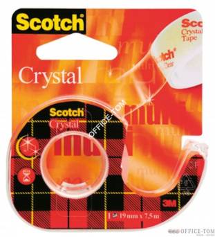 6-1975 Taśma samoprzylepna Scotch® Crystal Clear, przezroczysta, na podajniku, 19mm x 7,5m