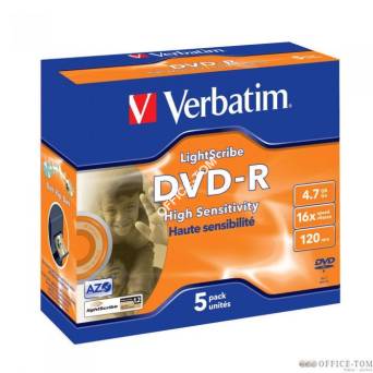 Płyta VERBATIM DVD-R  jewel case  4,7GB  16x  LightScribe