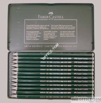 Ołówek Castell 9000 Design komplet Metal 12 szt. FABER-CASTELL