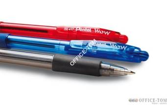 Długopis pstr.WOW BK417 MIX(10)PENTEL z gumowym uchwytem