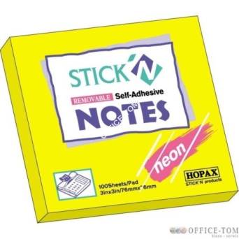 Notes Samoprzylepny 127X76mm  Zielony Neon  21171 Stick\'n