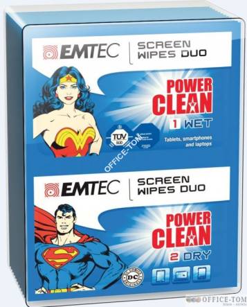 Chusteczki do ekranu LCD/CRT EMTEC POWER CLEAN Superman & Wondrewoman