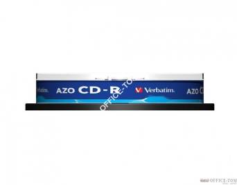 Płyta VERBATIM CD-R  cake box 10  700MB  52x  Crystal  DataLife+ AZO