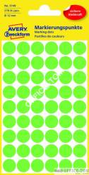 Kółka AVERY ZWECKFORM do zaznaczania kolorowe 270 etyk./op., Ø12 mm, zielone odblaskowe