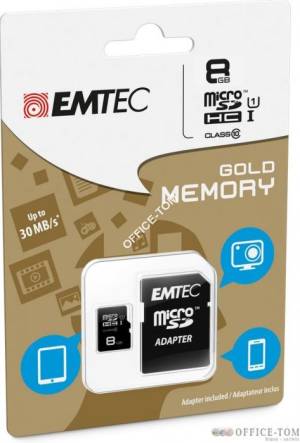 Karta pamięci EMTEC MicroSDHC z adapterem SD 8GB Class10 TelCo