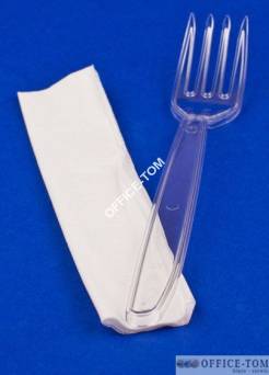 Widelec plastikowy jednorazowy przezroczysty (opakowanie 100szt)