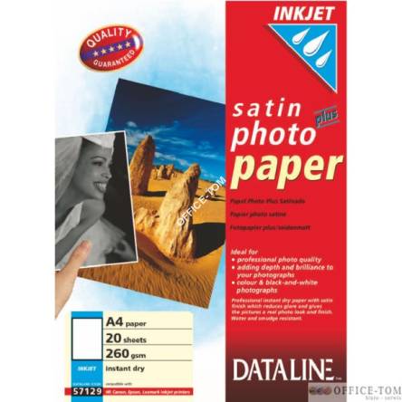Satynowy papier foto do drukarek atramentowych, 260 g/m2 ESSELTE DATALINE