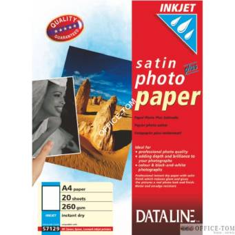 Satynowy papier foto do drukarek atramentowych, 260 g/m2 ESSELTE DATALINE