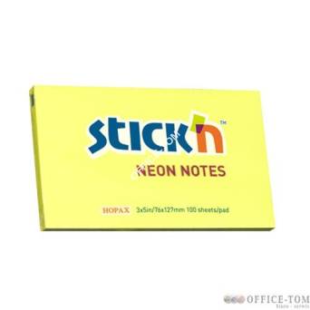 Notes Samoprzylepny 127X76mm Żółty Neonowy 21135 Stick\'n