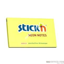 Notes Samoprzylepny 127X76mm Żółty Neonowy 21135 Stick\'n