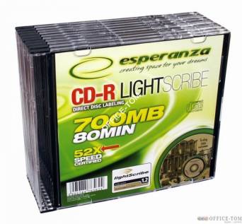 CD-R ESPERANZA LightScribe v.1.2 Slim 1szt