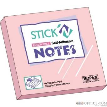Notes samoprzylepny 76x76 różowy pastel STICK`N 100k. 21148
