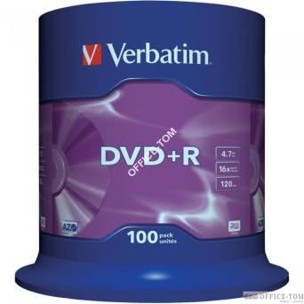 Płyta VERBATIM DVD+R cake box 100 4.7GB 16x Matt Silver