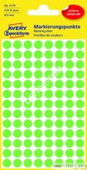 Kółka AVERY ZWECKFORM do zaznaczania kolorowe 416 etyk./op., Ø8 mm, zielone odblaskowe