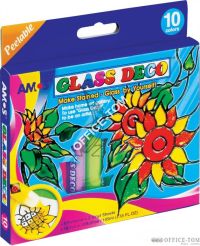 Farby witrażowe Amos gd10p10 - 10,5ml x 10 kolorów