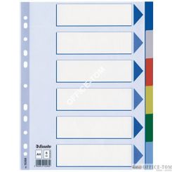 Przekładki plastikowe z PP A4 ESSELTE, 6 kart