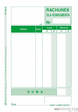 Rachunek MICHALCZYK I PROKOP A7 80 kartek