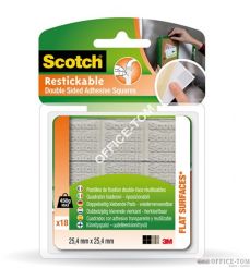 R100-EURO Taśma montażowa wielokrotnego użytku Scotch®, 18 sztuk, 24mm × 24mm