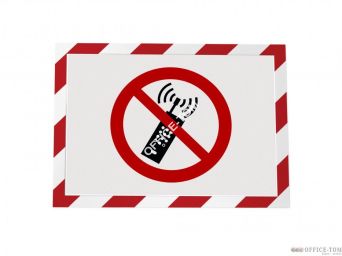 DURAFRAME SECURITY A4 – dwukolorowa, samoprzylepna ramka magnetyczna, czerwony/biały