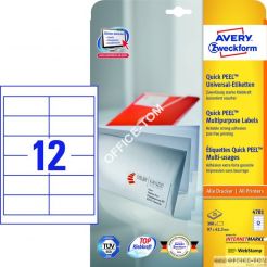 Trwałe Etykiety AVERY ZWECKFORM uniwersalne A4, 25 ark./op., 97 x 42,3 mm, białe