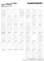 Etykieta samoprzylepna EMERSON  A4 105*33,8mm biała  nr020