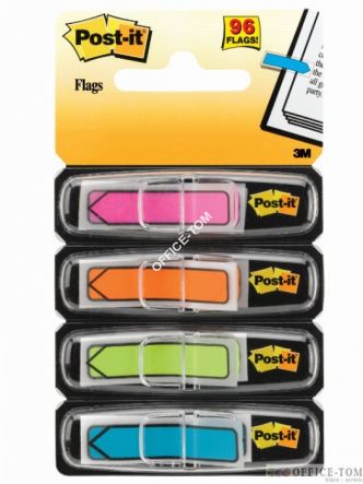 Zakładki indeksujące Post-it® 684ARR4 strzałki, 4 kolory neonowe po 24 szt., 12 x 43 mm 3M