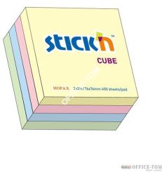 Notes samoprzylepny 76mmX76mm mix 4 kolory pastelowe 400 kartek STICK\'N