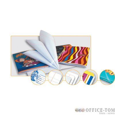 Zeszyt okładka laminowana A5 80k kratka  mix ST. MAJEWSKI / DO WYCZERPANIA ZAPASÓW, PROSIMY ZAMAWIAĆ Z MIXÓW DZIEWCZĘCY I CHŁOPIĘCY / wpisz w wyszukiwarkę, żeby znaleźć odpowiedni kod