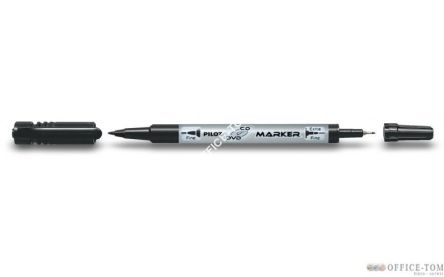 Marker PILOT dwustronny do płyt CD/DVD czarny