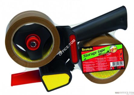 309 BUFF Zestaw 2 rolek taśmy pakowej Scotch brazowej (akrylowej) + podajnik HE180