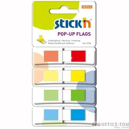 Zakładki indeksujące w podajniku 45X12mm 140/4 kolory STICK\'N
