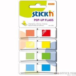 Zakładki indeksujące w podajniku 45X12mm 140/4 kolory STICK\'N