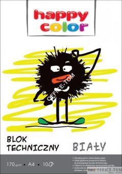 Blok techniczny biały 170g A4 HAPPY COLOR