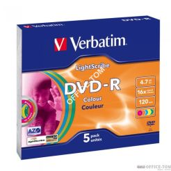 Płyta VERBATIM DVD-R  slim jewel case  4,7GB  16x  LightScribe