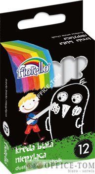 Kreda szkolna bezpyłowa 12szt.biała 170-2129  okrągła GRAND