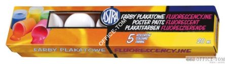 Farby ASTRA plakatowe 5 kolorów - a 20 ml fluor