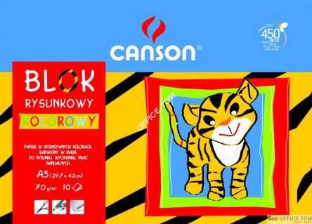 Blok Z papierem kolorowym A3 70G 10ark. (TYGRYS)  100554870 CANSON