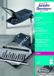 Folie do rzutników (do czarno-białych drukarek laserowych i kopiarek), A4, 100 szt./op., powlekane, grubość 0,10 mm, Avery Zweckform