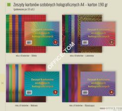 Zeszyt kartonów ozdobnych holograf.A4 190gr-3 CORMORAN *7795