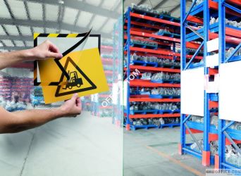 DURAFRAME SECURITY A4 – dwukolorowa, samoprzylepna ramka magnetyczna, żółty/czarny
