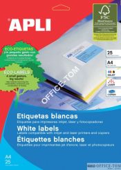 Etykiety APLI uniwersalne 70x33,8  Biały 25ark 600szt (AP1212)